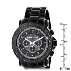 Oversized Luxurman Men's Black Diamond Watch 0.25ct 9 Oversized Luxurman Men's Black Diamond Watch 0.25ct -Urban Jewels Shop oversized luxurman mens black diamond watch 025ct ruler
