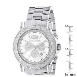 Oversized Men's Diamond Watch 0.25ct White Mop Luxurman Escalade Chronograph -Urban Jewels Shop oversized mens diamond watch 025ct white mop luxurman escalade chronograph 1 ruler