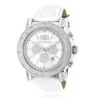 Oversized Men's Diamond Watch Leather Band W White Mop Luxurman Escalade