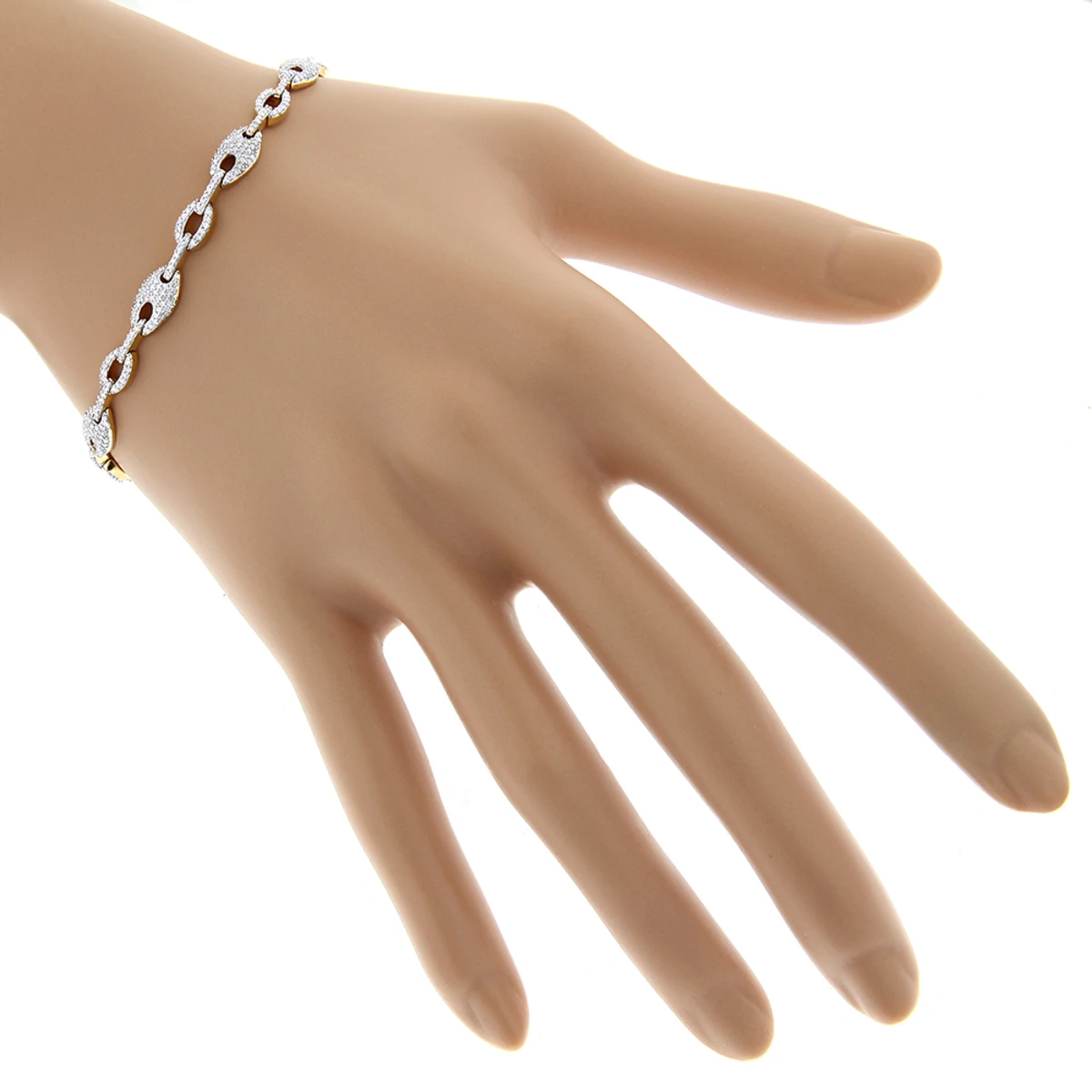 Pave 14K White Gold Ladies Diamond Bracelet 1.1ct 5 Pave 14K White Gold Ladies Diamond Bracelet 1.1ct - Image 5