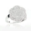 Pave Diamond Flower Ring 0.58ct 14K White Gold