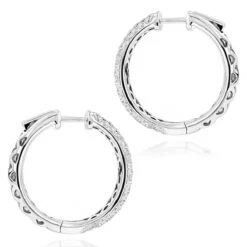 Pave Diamond Hoop Earrings 2.45ct -Urban Jewels Shop pave diamond hoop earrings 245ct p 40635 backwh