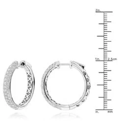 Pave Diamond Hoop Earrings 2.45ct -Urban Jewels Shop pave diamond hoop earrings 245ct p 40635 rulerwh