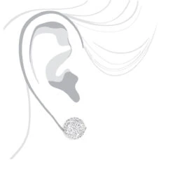 Pave Diamond Stud Cluster Earrings 1.46ct 14K White Gold -Urban Jewels Shop pave diamond stud cluster earrings 146ct 14k gold 3 2