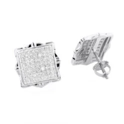 Pave Diamond Stud Earrings 1/2ct 14K Yellow Gold 8 Pave Diamond Stud Earrings 1/2ct 14K Yellow Gold -Urban Jewels Shop pave diamond stud earrings 12ct 14k yellow or white gold white