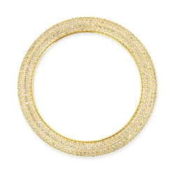 Pave Diamond Watch Bezel For Joe Rodeo Master Yellow Gold Tone 6ct