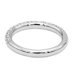 Thin Pave Diamond Wedding Band 0.86ct 14K White Gold -Urban Jewels Shop pave diamond wedding band 086ct 14k gold backwh