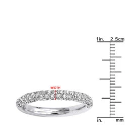 Thin Pave Diamond Wedding Band 0.86ct 14K White Gold -Urban Jewels Shop pave diamond wedding band 086ct 14k gold rulerwh