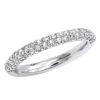 Thin Pave Diamond Wedding Band 0.86ct 14K White Gold