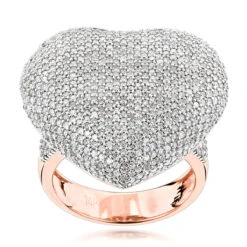 Pave Puffed Diamond Heart Ring 2.5ct 14K Yellow Gold -Urban Jewels Shop pave puffed diamond heart ring 295ct 14k p 42934 ro