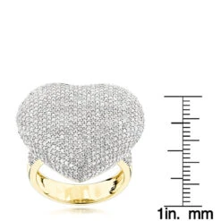 Pave Puffed Diamond Heart Ring 2.5ct 14K Yellow Gold -Urban Jewels Shop pave puffed diamond heart ring 295ct 14k p 42934 rulerye