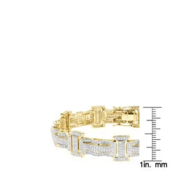 Pave Real Diamond Bracelet For Men 10K Yellow Gold 3.18ct 11 Pave Real Diamond Bracelet For Men 10K Yellow Gold 3.18ct -Urban Jewels Shop pave real diamond bracelet for men 10k gold 318ct rulerye