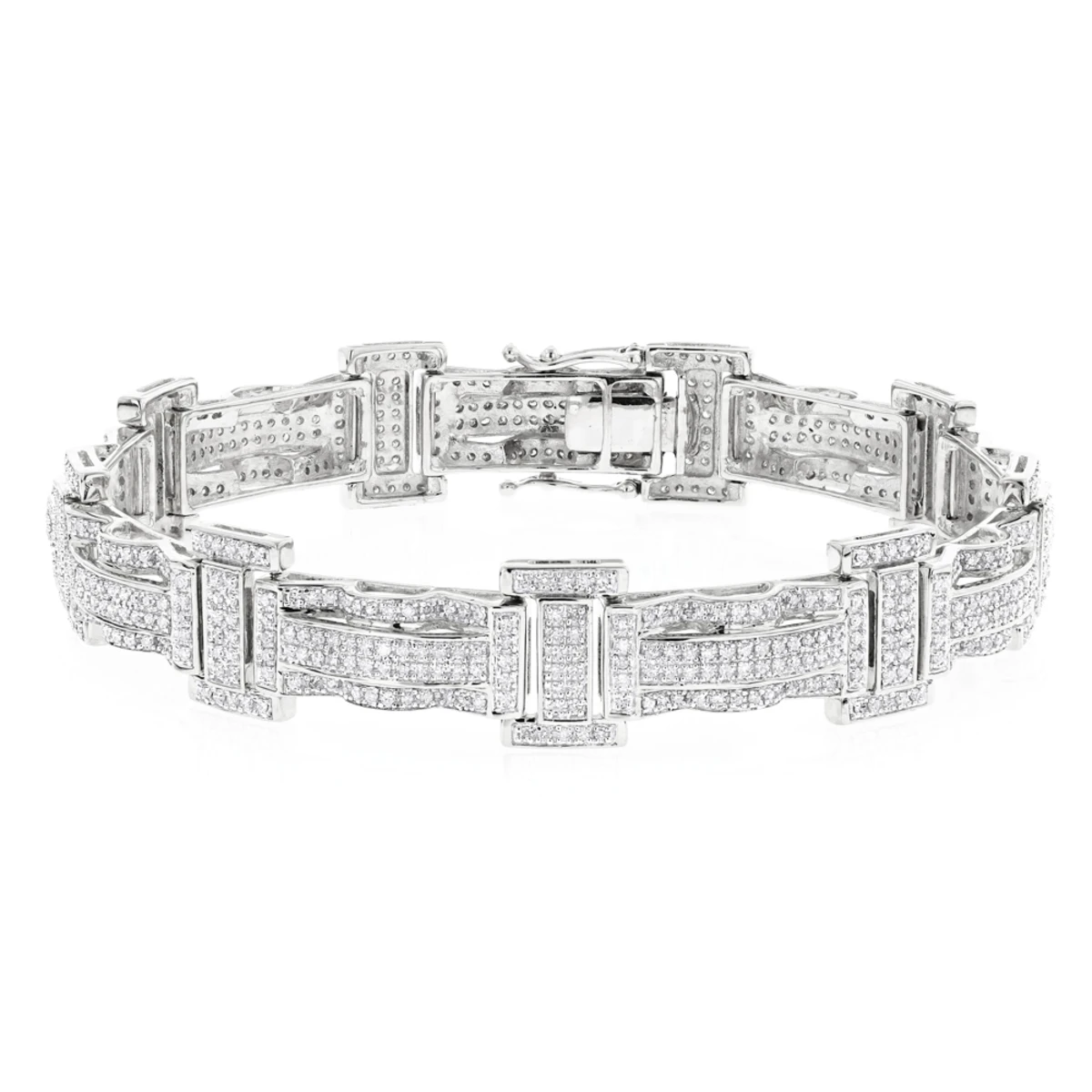 Pave Real Diamond Bracelet For Men 10K Yellow Gold 3.18ct 2 Pave Real Diamond Bracelet For Men 10K Yellow Gold 3.18ct - Image 2