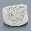 14K White Gold Ladies Diamond Pave Ring 1.35ct