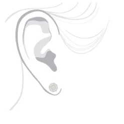 Pave Round Diamond Earrings 0.28ct 10K Yellow Gold -Urban Jewels Shop pave round diamond earrings 028ct 10k gold bodye