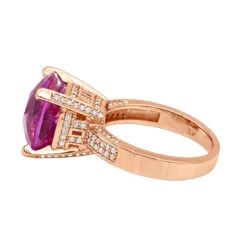 Pink Sapphire 0.55ct Diamond 14K White Gold Cocktail Ring For Women -Urban Jewels Shop pink sapphire diamond rings 14k gold cocktail ring 046ct p 49141 backro