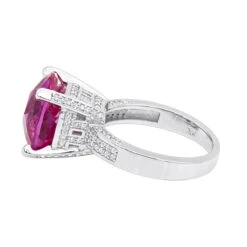 Pink Sapphire 0.55ct Diamond 14K White Gold Cocktail Ring For Women -Urban Jewels Shop pink sapphire diamond rings 14k gold cocktail ring 046ct p 49141 backwh