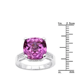 Pink Sapphire 0.55ct Diamond 14K White Gold Cocktail Ring For Women -Urban Jewels Shop pink sapphire diamond rings 14k gold cocktail ring 046ct p 49141 rulerwh
