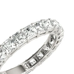 Platinum Asscher Cut Diamond Eternity Band Diamond Anniversary Ring 3ct -Urban Jewels Shop platinum asscher cut diamond eternity band diamond anniversary ring 3ct box
