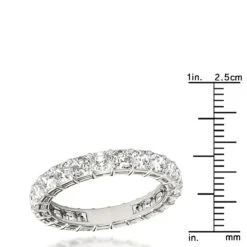 Platinum Asscher Cut Diamond Eternity Band Diamond Anniversary Ring 3ct -Urban Jewels Shop platinum asscher cut diamond eternity band diamond anniversary ring 3ct ruler