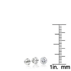 Platinum Bezel Set Diamond Stud Earrings Round Cut 0.75ct -Urban Jewels Shop platinum bezel set diamond stud earrings round cut 075ct ruler
