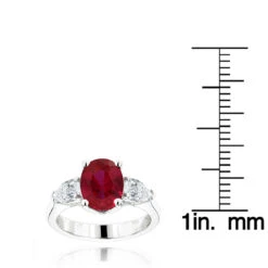 Unique 3 Stone Platinum Diamond And Ruby Engagement Ring -Urban Jewels Shop platinum diamond and ruby engagement ring 060ct p 47932 ruler