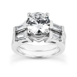 Platinum Diamond Engagement Ring Set 1.40ct Band: 2.45mm, Eng.: 2.45mm