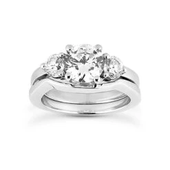 Platinum Diamond Engagement Ring Set 1.50ct Band: 1mm, Eng.: 1.6mm