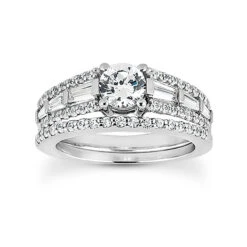 Platinum Diamond Engagement Ring And Band Set 2.34ct Band: 2mm, Eng.: 6mm
