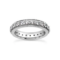 Thin Platinum Diamond Eternity Band 0.38ct