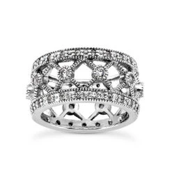 Wide Platinum Diamond Eternity Band 0.67ct