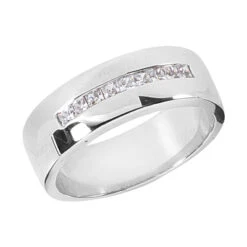 Platinum Diamond Men's Wedding Band 0.45ct