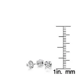 Platinum Diamond Studs Earrings 0.75ct -Urban Jewels Shop platinum diamond studs earrings 075ct ruler