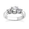Thin Platinum Diamond Three Stones Engagement Ring 0.60ct