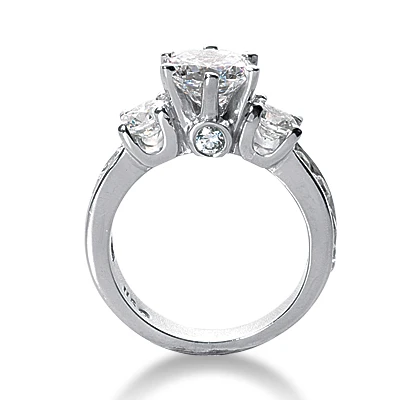Platinum Diamond Three Stones Engagement Ring 3.04ct 2 Platinum Diamond Three Stones Engagement Ring 3.04ct - Image 2