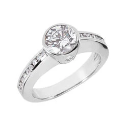 Platinum Ladies Diamond Ring 1.35ct 4.6mm