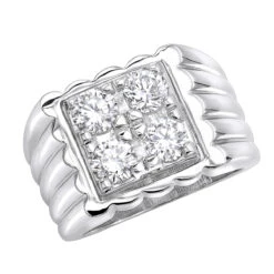 Platinum Men's Diamond Ring 1.60ct