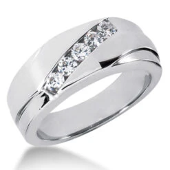 Platinum Men's Diamond Wedding Ring 0.50ct 6mm
