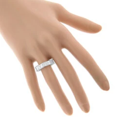 Platinum Radiant Cut Diamonds Eternity Band G/VS 6.6 Carat Anniversary Ring -Urban Jewels Shop platinum radiant cut diamonds eternity band gvs diamond anniversary ring bod