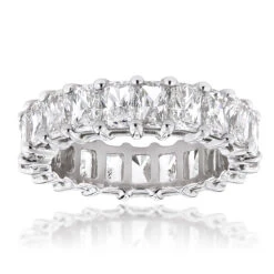 Platinum Radiant Cut Diamonds Eternity Band G/VS 6.6 Carat Anniversary Ring