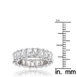 Platinum Radiant Cut Diamonds Eternity Band G/VS 6.6 Carat Anniversary Ring -Urban Jewels Shop platinum radiant cut diamonds eternity band gvs diamond anniversary ring ruler