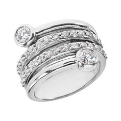Platinum Right Hand Ladies Diamond Ring 1.25ct