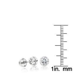 Platinum Round Diamond Bezel Stud Earrings 1.50ct -Urban Jewels Shop platinum round diamond bezel stud earrings 150ct ruler