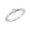 Thin Stackable Solitaire Platinum Round G VS Diamond Ladies Ring 0.10ct