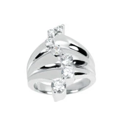 Platinum Round Diamond Ladies Ring 0.50ct 16.8mm