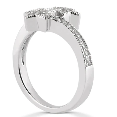 Thin Platinum Round Diamond Ladies Ring 0.52ct 2 Thin Platinum Round Diamond Ladies Ring 0.52ct - Image 2