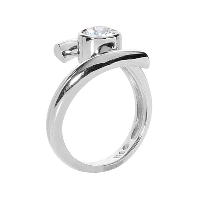 Platinum Round Diamond Ladies Ring 0.75ct 14.9mm 2 Platinum Round Diamond Ladies Ring 0.75ct 14.9mm - Image 2