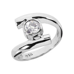 Platinum Round Diamond Ladies Ring 0.75ct 14.9mm
