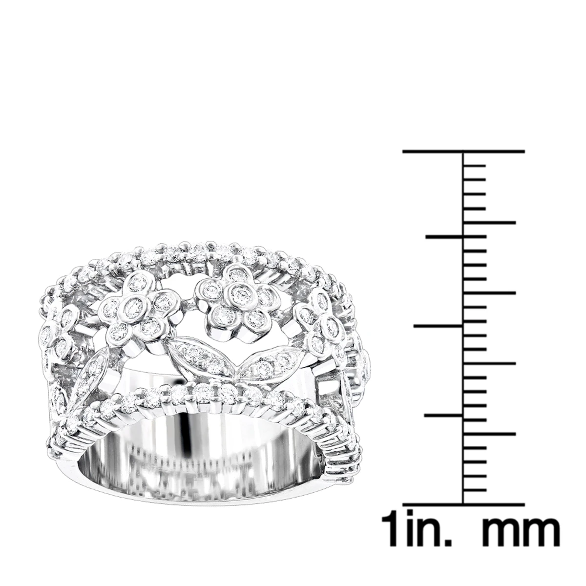 Platinum Round Diamond Ladies Ring 0.82ct 12.8mm 4 Platinum Round Diamond Ladies Ring 0.82ct 12.8mm - Image 4