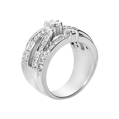 Platinum Round Diamond Ladies Ring 0.88ct 2 Platinum Round Diamond Ladies Ring 0.88ct - Image 2